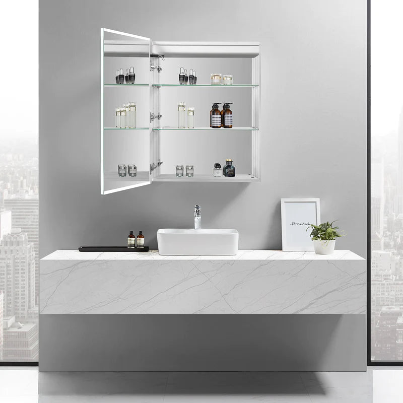 Cassini I Lighted Bathroom Cabinet Vanity Mirror