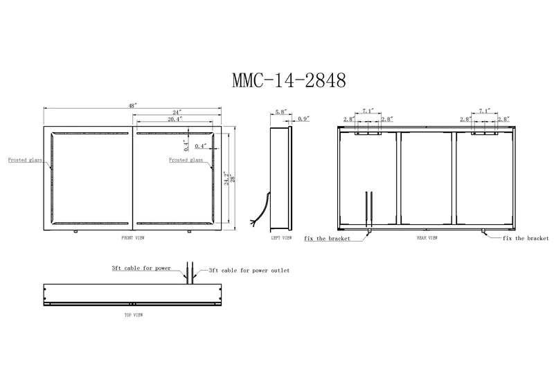 Cosmo II Conductive Hinge-Powered Illuminated Cabinet Vanity Mirror
