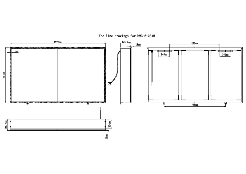 Cassini II Lighted Bathroom Cabinet Vanity Mirror