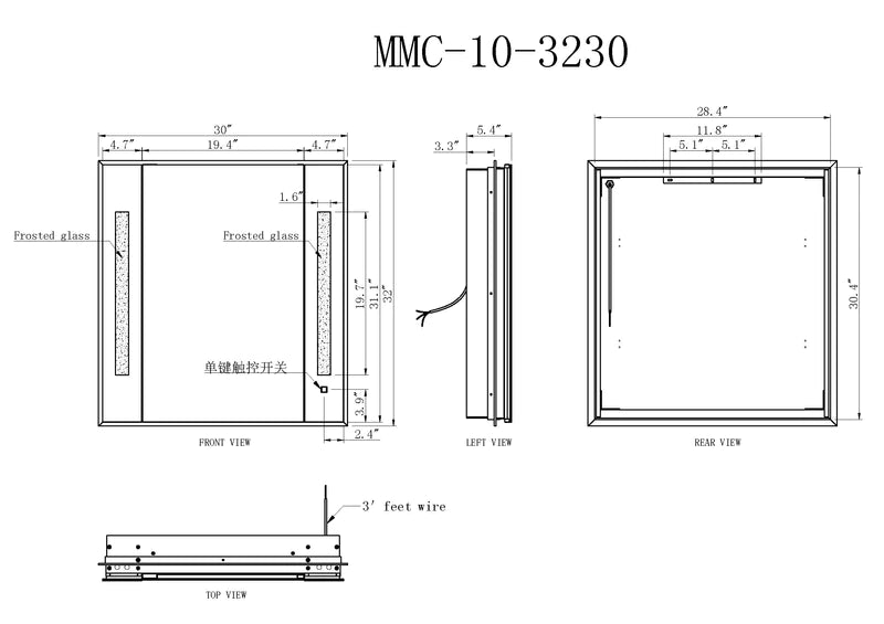 Pluto Illuminated Cabinet Mirror