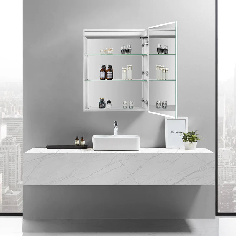 Cassini I Lighted Bathroom Cabinet Vanity Mirror