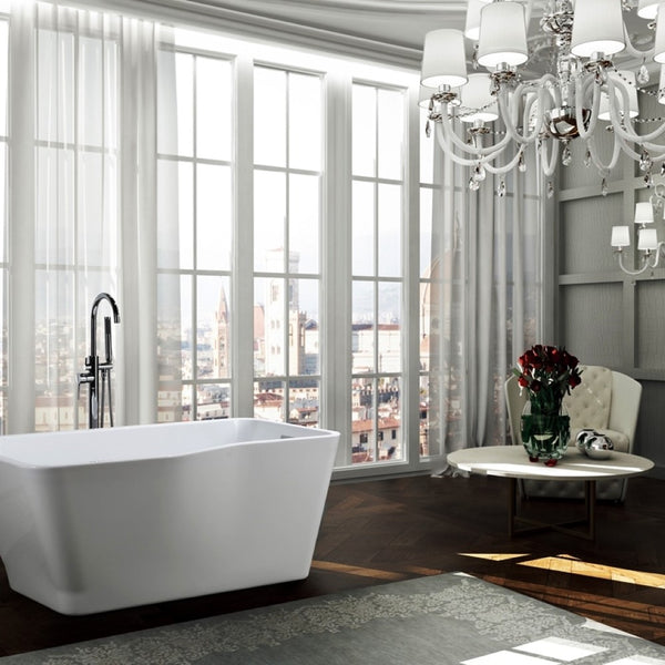 Florence 59 in. Freestanding Bathtub in Glossy White