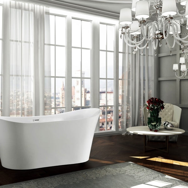 Bergamo 67 in. Freestanding Bathtub in Glossy White
