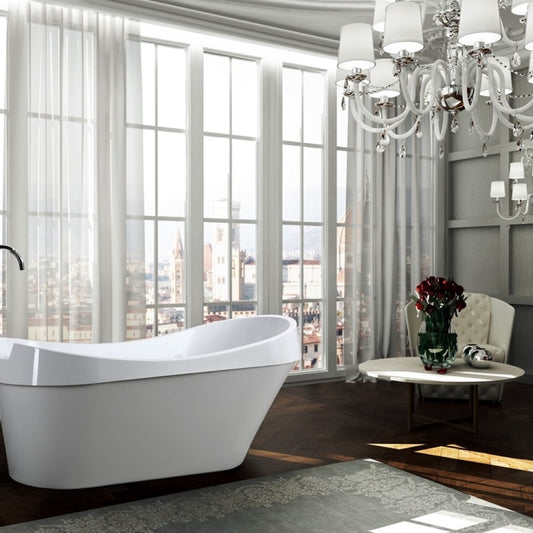 Barletta 69 in. Freestanding Bathtub in Glossy White
