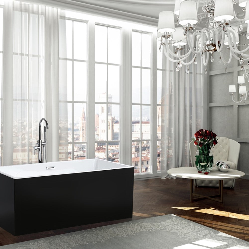 Brindisi 59 in. Freestanding Bathtub in Glossy Black