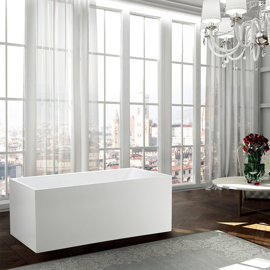 Catania 67 in. Freestanding Bathtub in Glossy White