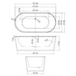 Dakota Free Standing Oval Tub in White