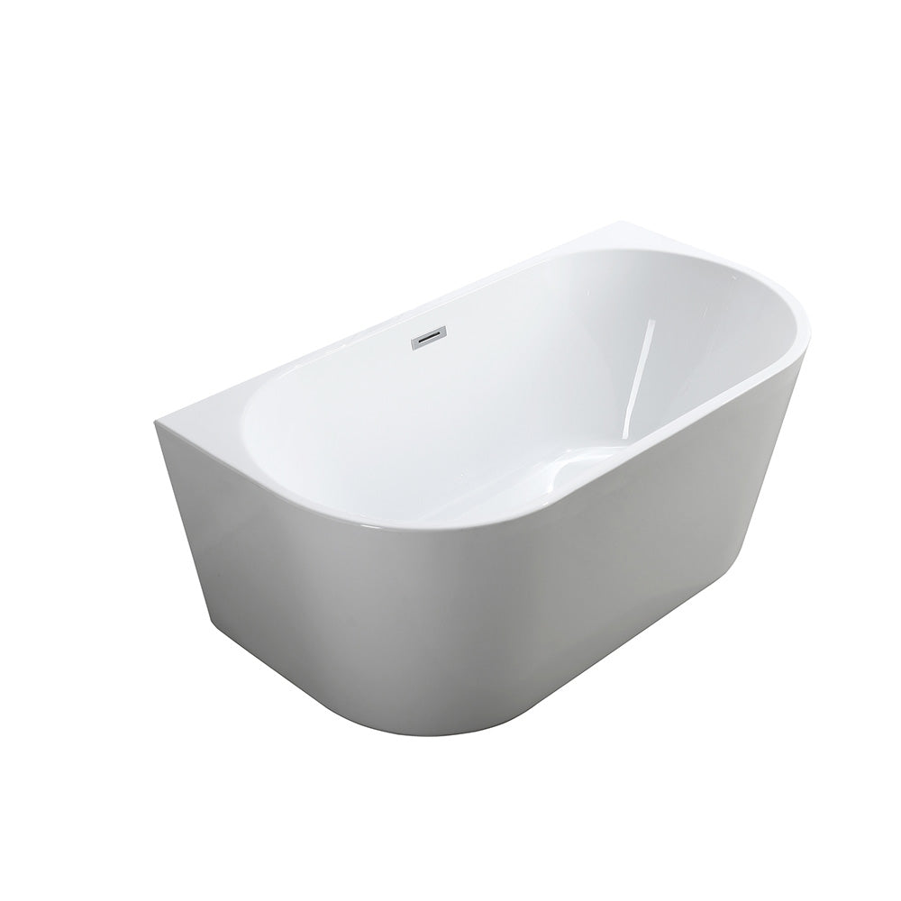 Calabria 59 in. Freestanding Bathtub in Glossy White