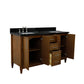 61 in. Double Sink Vanity in Walnut Finish with Black Galaxy Granite and Rectangle Sink