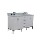 61 in. Double Sink Vanity in White Finish with White Carrara Marble and Oval Sink, Tivoli Collection
