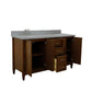 61 in. Double Sink Vanity in Walnut Finish with Gray Granite and Oval Sink