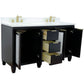 Trento 61 in. Double Sink Vanity in Black Finish with White Engineered Stone Top, Rectangle Sinks