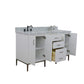 61 in. Double Sink Vanity in White Finish with White Carrara Marble and Oval Sink, Tivoli Collection