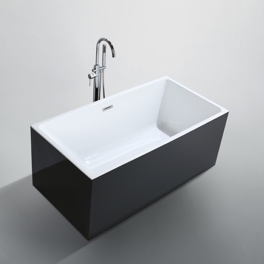 Brindisi 59 in. Freestanding Bathtub in Glossy Black