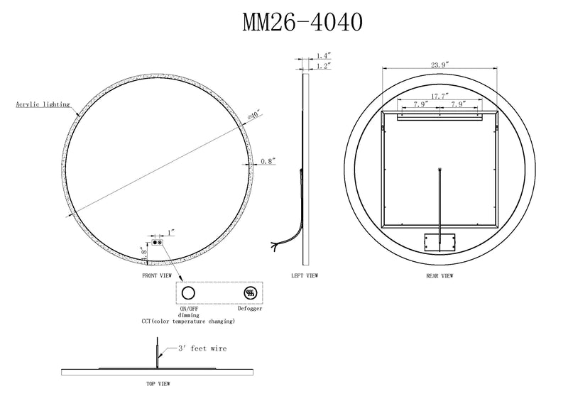 Saturn Round Illuminated Vanity Mirror