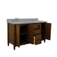 61 in. Double Sink Vanity in Walnut Finish with Gray Granite and Rectangle Sink