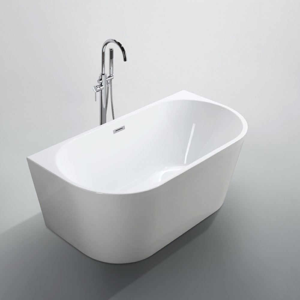 Calabria 59 in. Freestanding Bathtub in Glossy White