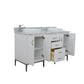 61 in. Double Sink Vanity in White Finish with White Carrara Marble and Round Sink, Tivoli Collection