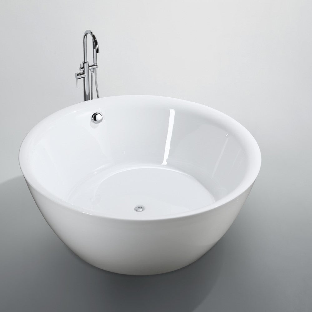 Pescara 59 in. Freestanding Bathtub in Glossy White