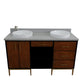 61 in. Double Sink Vanity in Walnut and Black Finish and Gray Granite and Round Sinks, Trento Collection