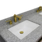 61 in. Double Sink Vanity in Dark Gray Finish with Gray Granite and Rectangle Sinks, Trento Collection