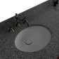 61 in. Double Sink Vanity in Walnut and Black Finish and Gray Granite and Oval Sinks
