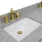 61 in. Double Sink Vanity in White Finish with Gray Granite and Rectangle Sinks, Trento Collection