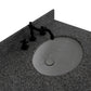 61 in. Double Sink Vanity in Walnut and Black Finish and Gray Granite and Oval Sinks